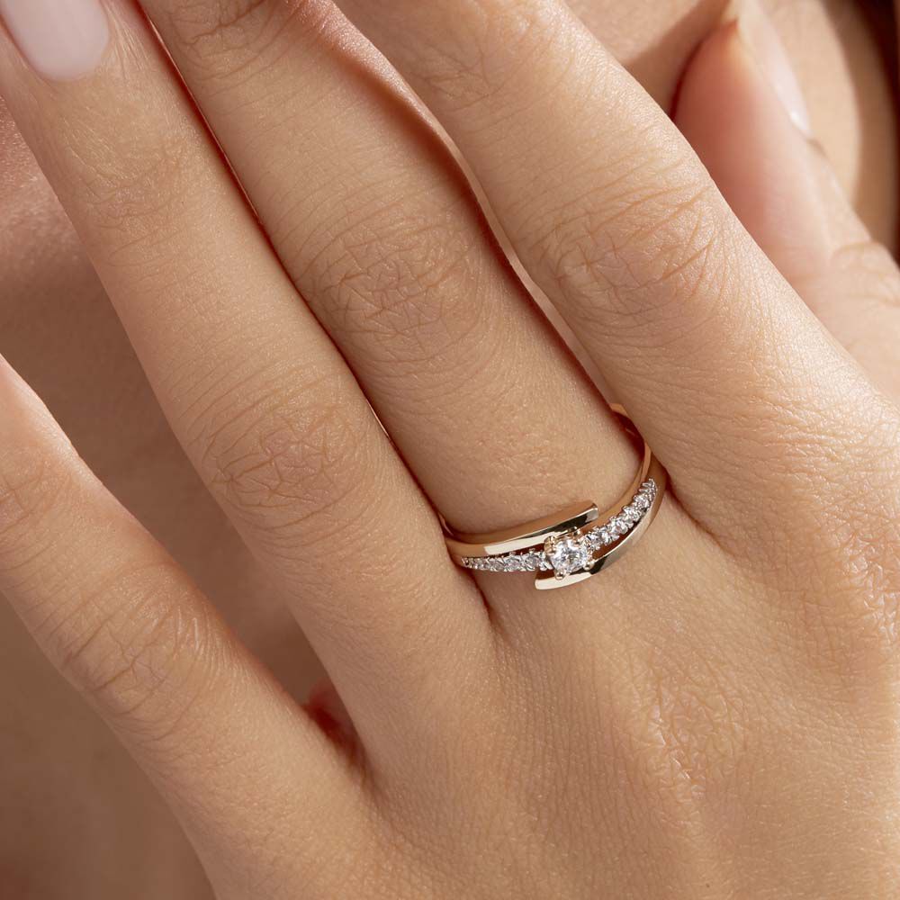 Bague Auberi Plaqué Or Jaune Oxyde De Zirconium - Solitaires Femme | Marc Orian