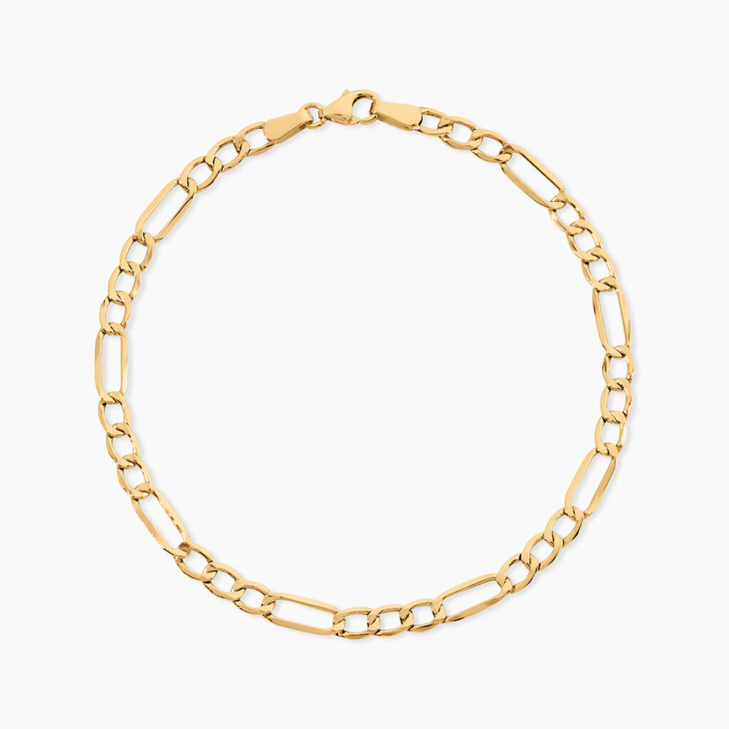 Bracelet Or Jaune Maille Altern&eacute;e 1/3 - Bracelets mailles Femme | Marc Orian