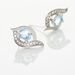 Boucles D'oreilles Lydia Or Blanc Topaze Oxyde - Puces Femme | Marc Orian