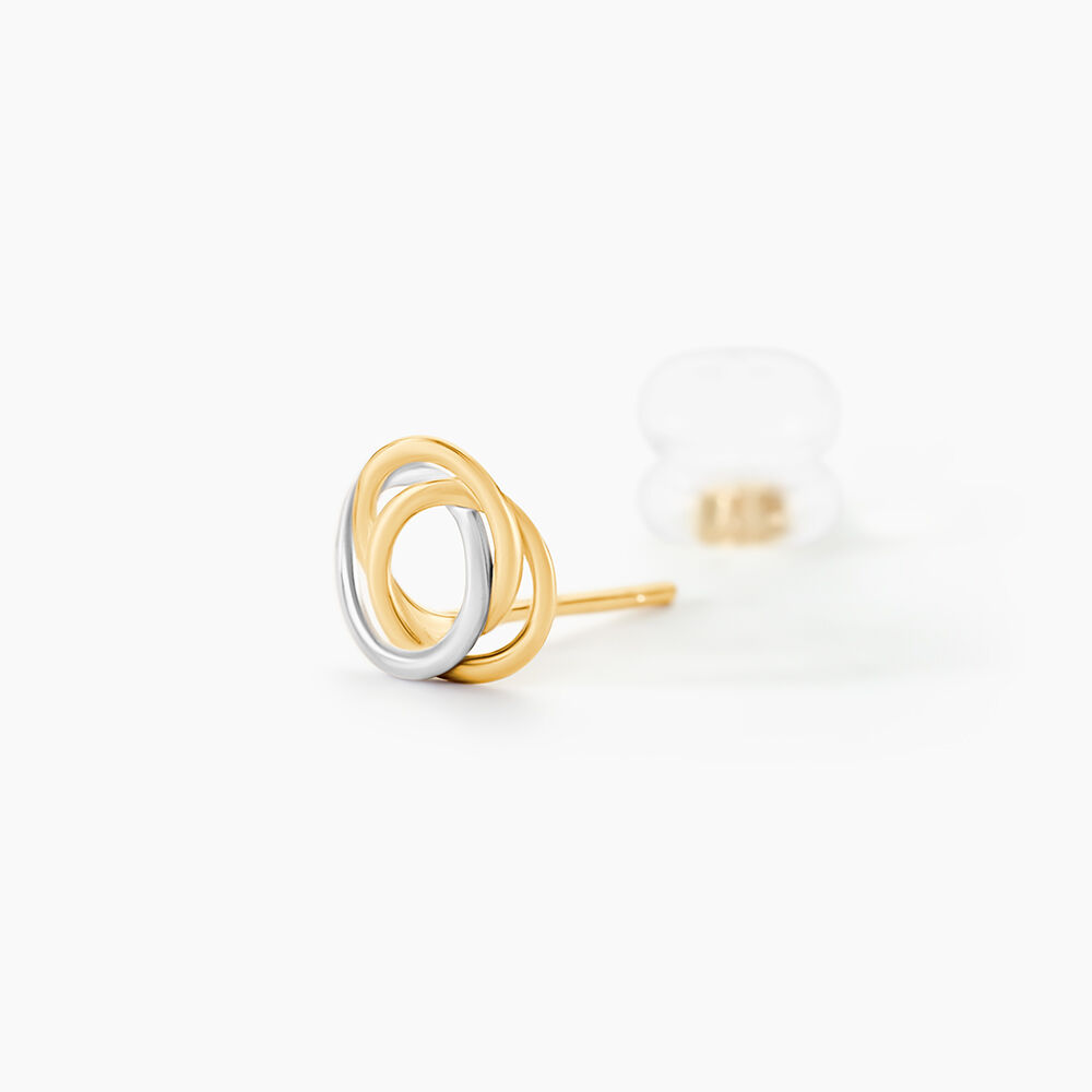 Boucles D'oreilles Puces Edmee Cercle Or Bicolore - Puces Femme | Marc Orian