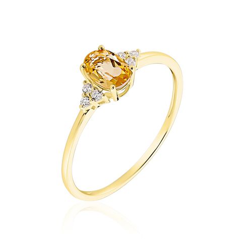 Bague Diapre Or Jaune Citrine Oxyde De Zirconium - Bagues pierres fines Femme | Marc Orian