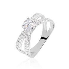 Bague Solitaire Arnalia Or Blanc Oxyde De Zirconium - Bagues Solitaire Femme | Marc Orian
