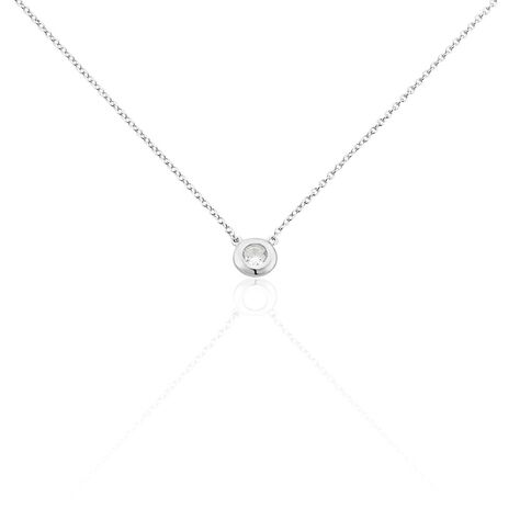 Collier Court Argent Blanc Laureano Oxyde De Zirconium - Colliers Femme | Marc Orian