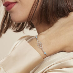 Bracelet Grethel Argent Blanc Turquoise - Bracelets chaînes Femme | Marc Orian