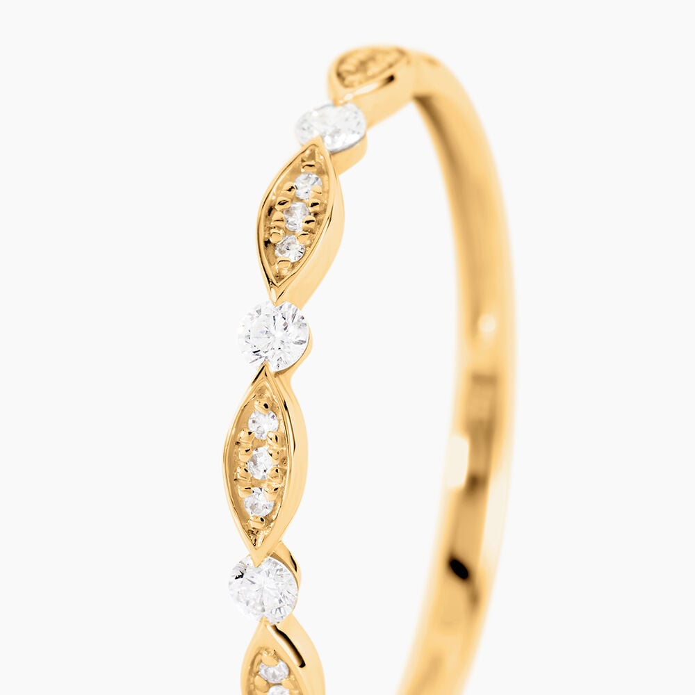 Alliance Llewella Or Jaune Diamant - Alliances avec pierres Femme | Marc Orian