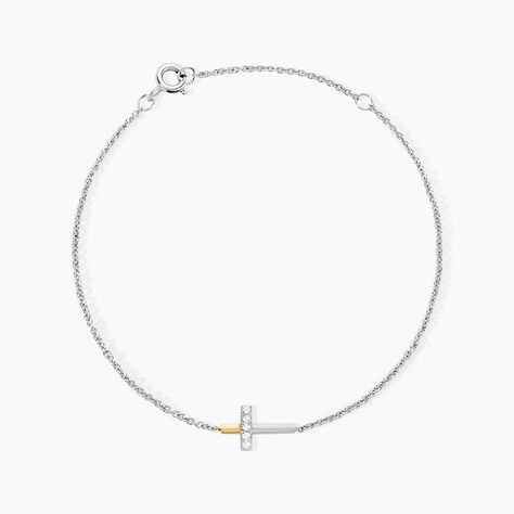 Bracelet Or Jaune Argent Blanc Oxyde De Zirconium - Bracelets cha&icirc;nes Femme | Marc Orian