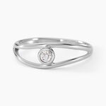 Bague Farrah Argent Blanc Diamant Synth&eacute;tique - Solitaires Femme | Marc Orian