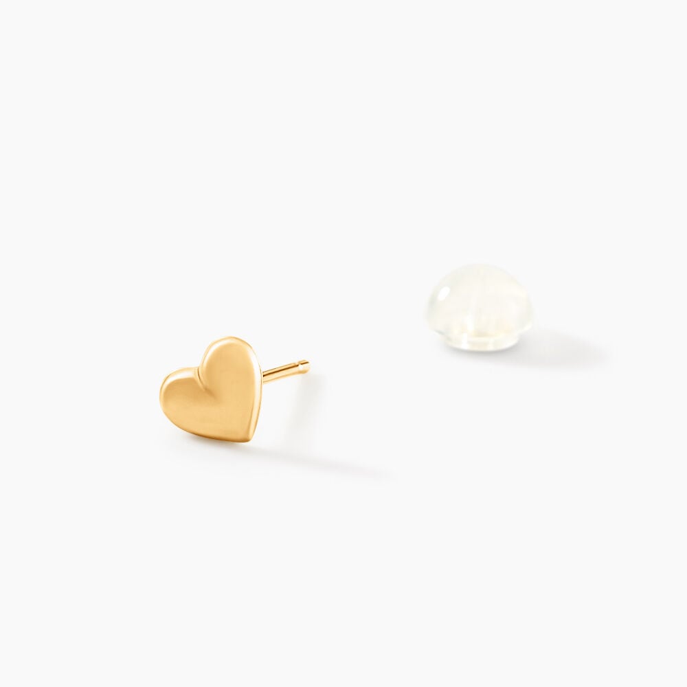 Boucles D'oreilles Puces Aricia Coeur Or Jaune - Puces Enfant | Marc Orian