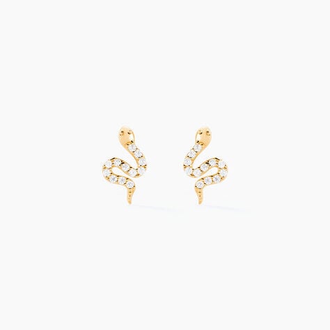 Boucles D'oreilles Puces Sergius Or Jaune Oxyde De Zirconium - Puces Femme | Marc Orian