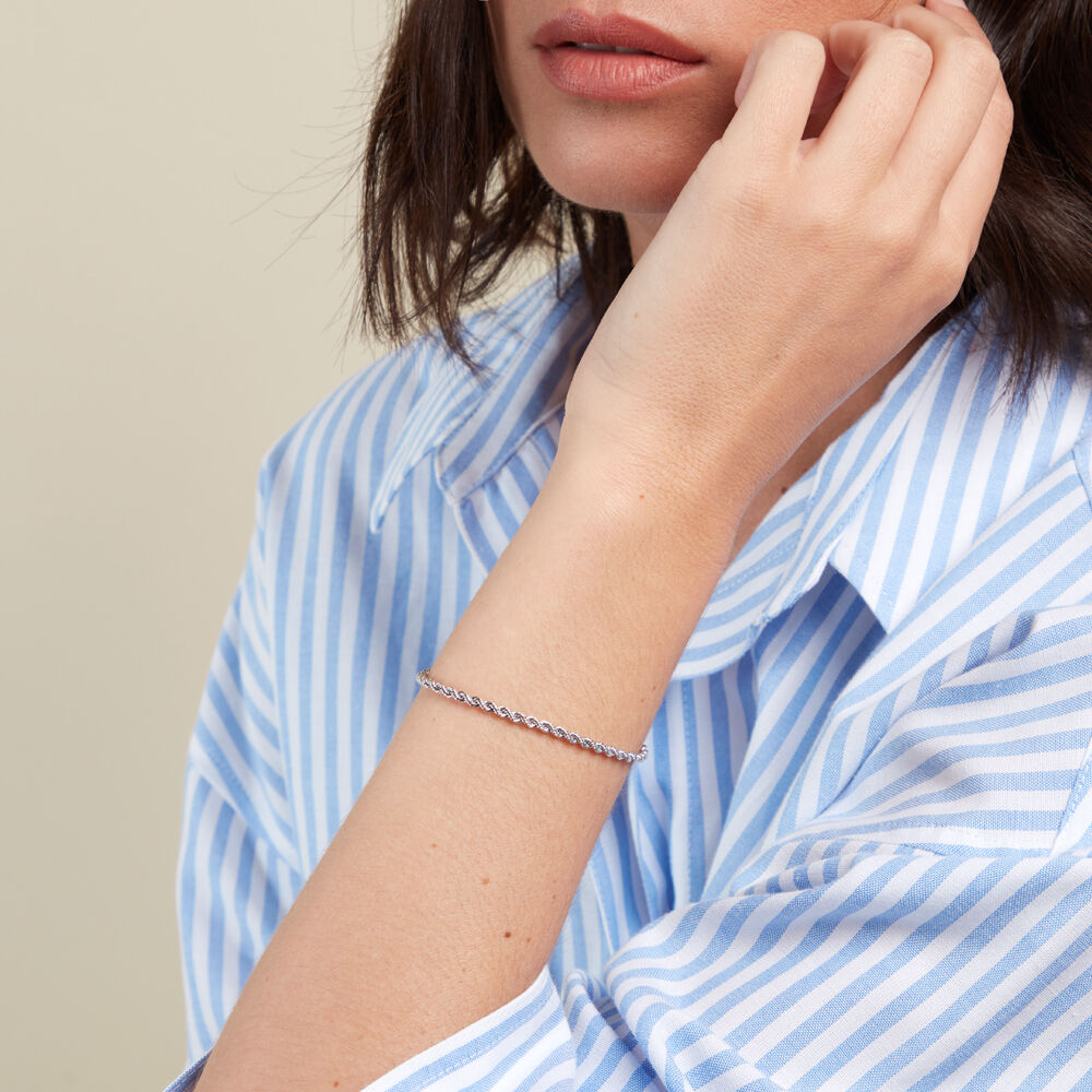Bracelet Jerry Maille Corde Or Blanc - Bracelets mailles Femme | Marc Orian
