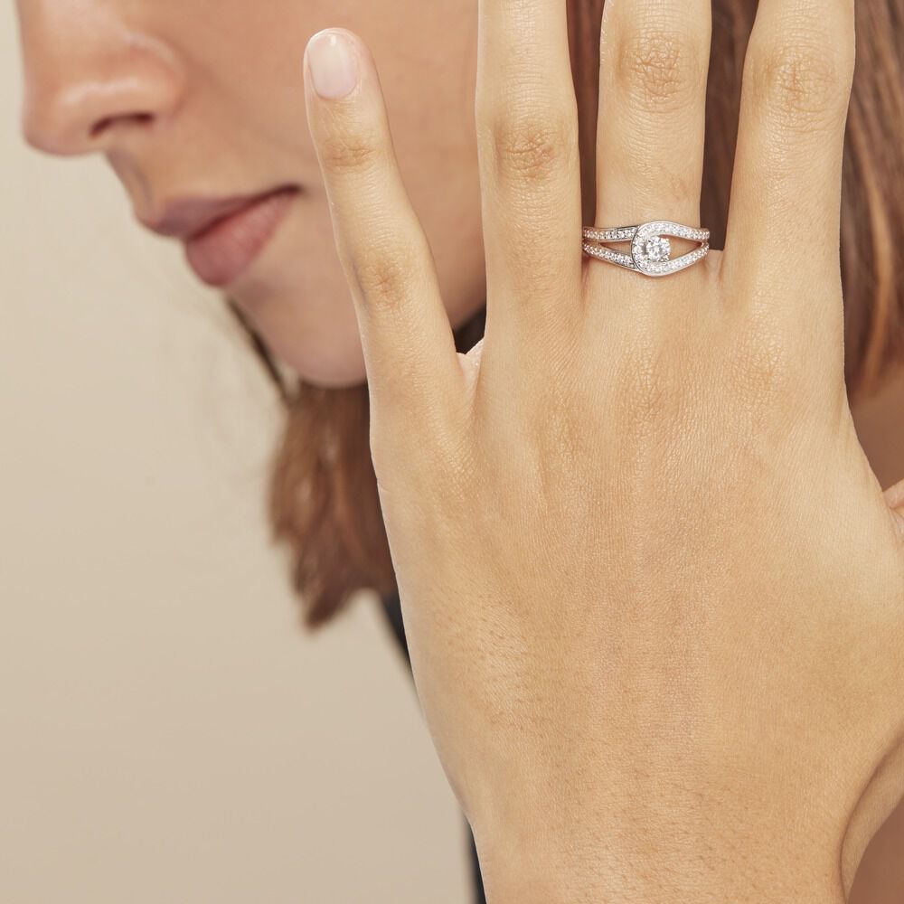 Bague Or Blanc Alease Diamants Synthétiques - Solitaires Femme | Marc Orian