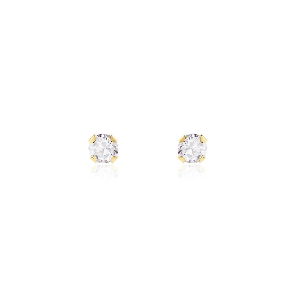 Boucles D'oreilles Puces Pepita Or Jaune Oxyde De Zirconium - Puces Famille | Marc Orian