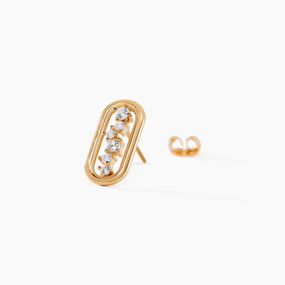 Boucles D'oreilles Puces Infinitude Plaqué Or Doré Oxyde De Zirconium - Puces Femme | Marc Orian