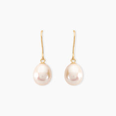 Boucles D'oreilles Pendantes Baroque Or Jaune Perle De Culture - Boucles d'oreilles Pendantes Femme | Marc Orian