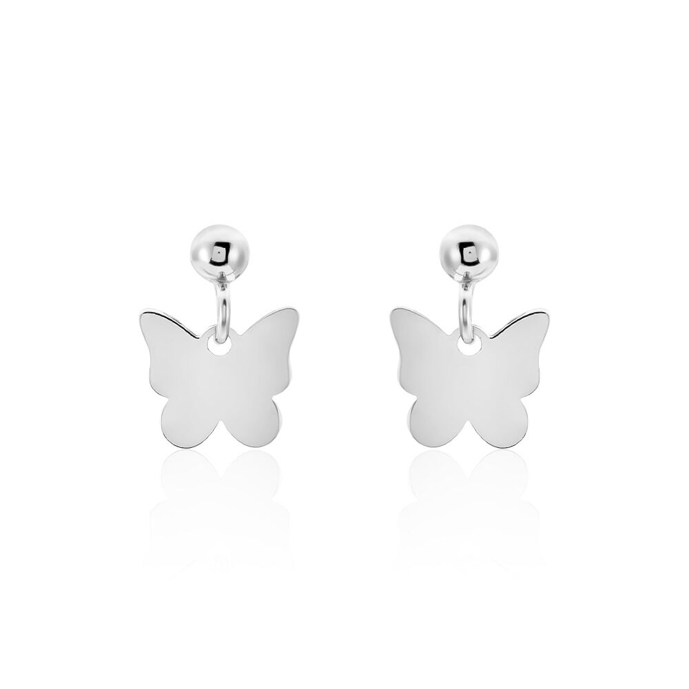 Boucles D'oreilles Pendantes Papilio Argent Blanc - Pendantes Femme | Marc Orian