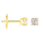 Boucles D'oreilles Puces Victoria Or Jaune Diamant - Puces Femme | Marc Orian