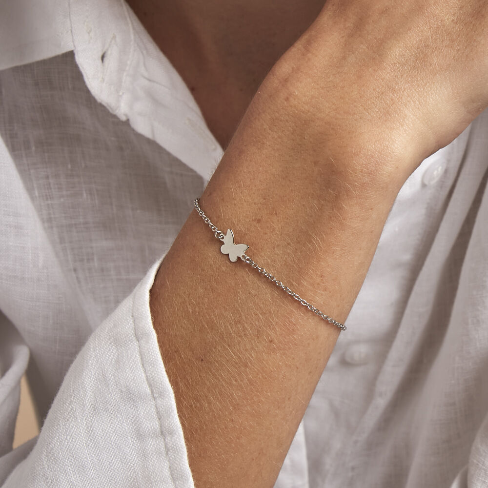 Bracelet Papilio Argent Blanc - Bracelets chaînes Femme | Marc Orian