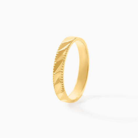 Alliance Facetee Ruban Plat Or Jaune - Alliances duo Unisex | Marc Orian