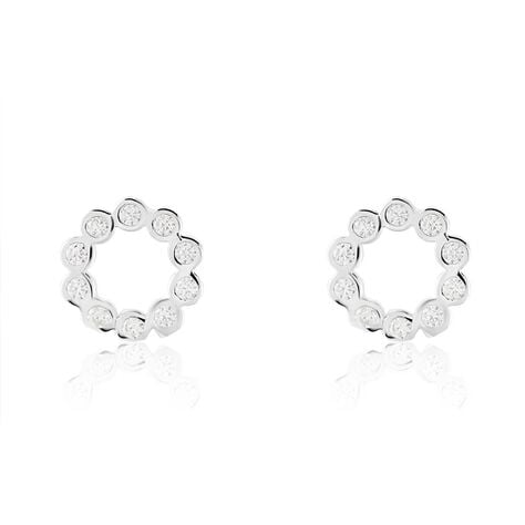 Boucles D'oreilles Puces Argent Blanc Leonhard Oxydes De Zirconium - Puces Femme | Marc Orian