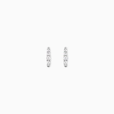 Cr&eacute;oles Anemone Argent Blanc Oxyde De Zirconium - Cr&eacute;oles Femme | Marc Orian