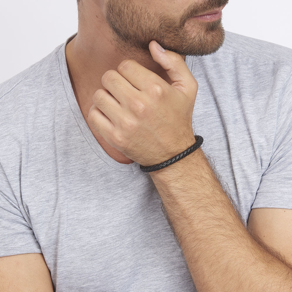 Bracelet Angelo Acier Blanc - Bracelets cuir Homme | Marc Orian