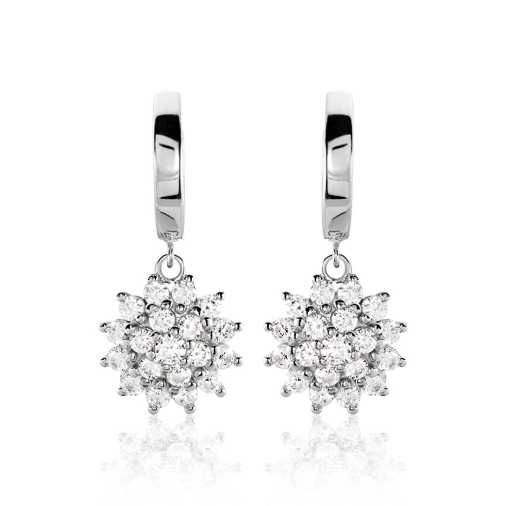 Cr&eacute;oles Argent Blanc Maximille Oxydes De Zirconium - Cr&eacute;oles Femme | Marc Orian