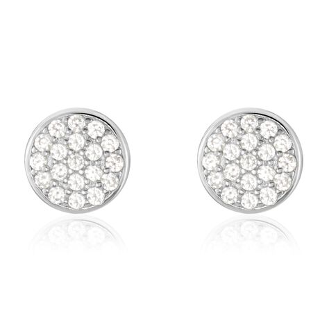 Boucles D'oreilles Puces Argent Blanc Victorin Oxydes De Zirconium - Puces Femme | Marc Orian