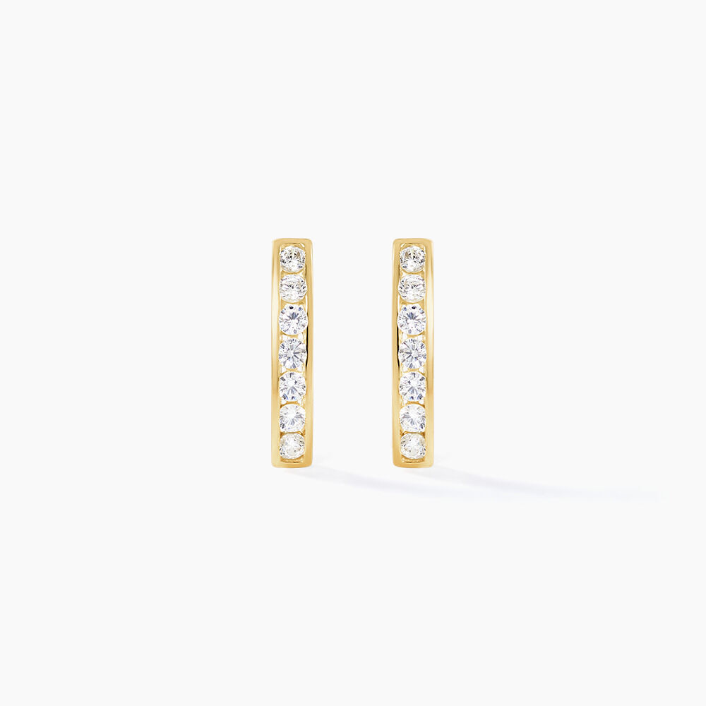 Boucles D'oreilles Jacoba Rondes Or Jaune Oxyde De Zirconium - Créoles Femme | Marc Orian