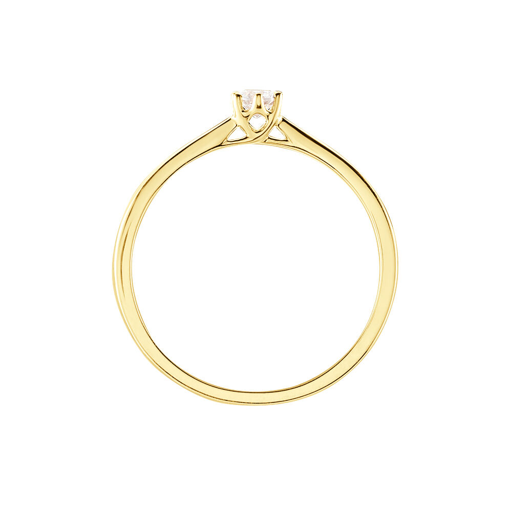 Bague Solitaire Athena Or Jaune Diamant - Parures de mariage Femme | Marc Orian