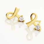 Boucles D'oreilles Puces Alvina Ruban Or Jaune Oxyde De Zirconium - Puces Femme | Marc Orian