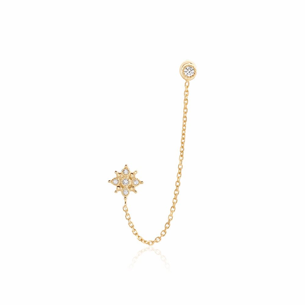 Bijou D'oreille Unitaire Lyric Plaqué Or Jaune Oxyde De Zirconium - Piercings d'oreilles Femme | Marc Orian