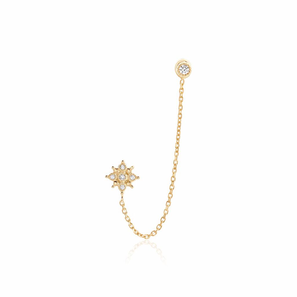 Bijou D'oreille Unitaire Lyric Plaqué Or Jaune Oxyde De Zirconium - Piercings d'oreilles Femme | Marc Orian