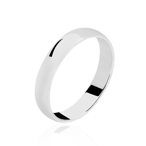 Alliance Khelya Ruban Plat Argent Blanc - Alliances personnalisées Famille | Marc Orian