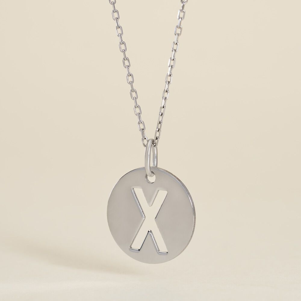 Pendentif Elio X Argent Blanc - Bijoux fantaisie Famille | Marc Orian
