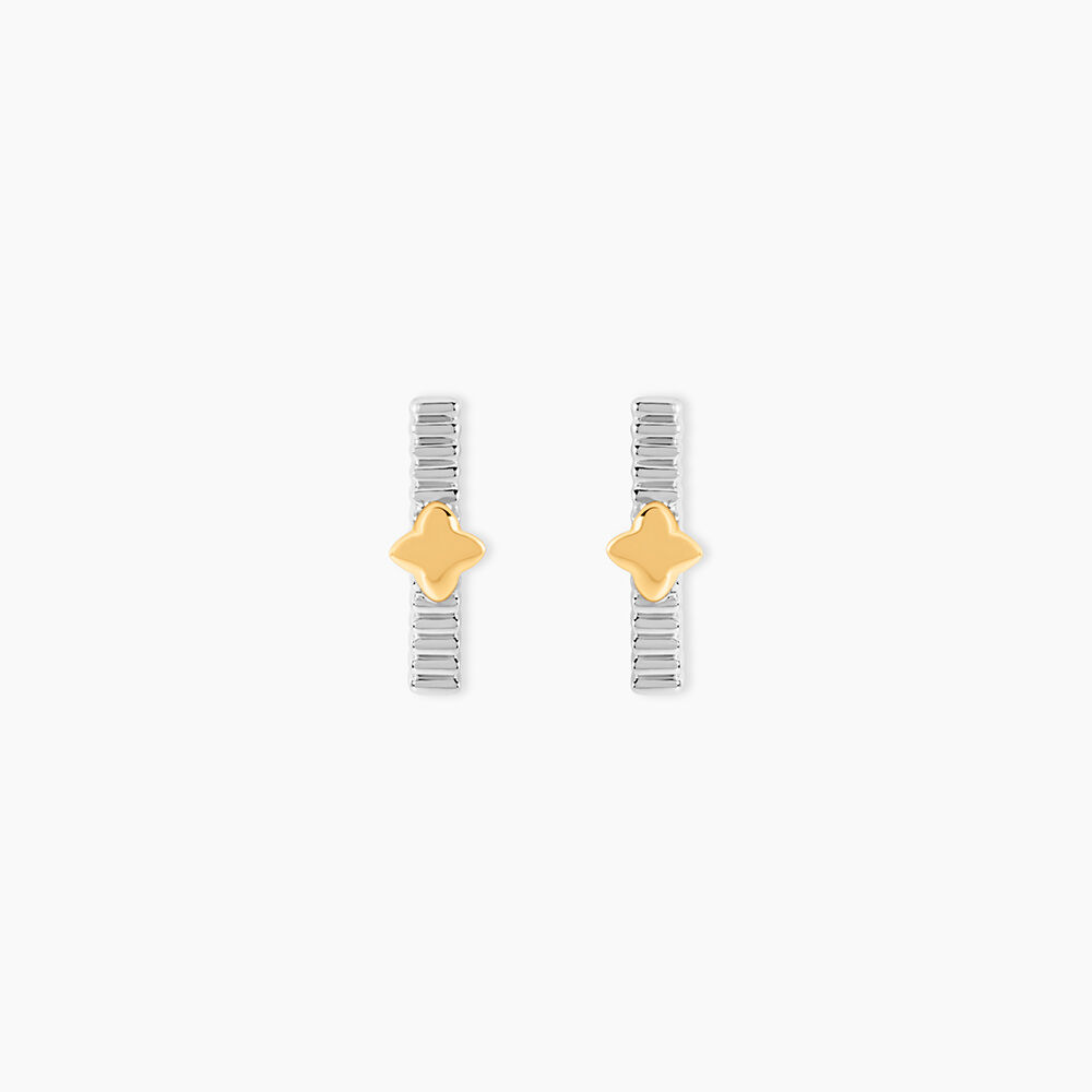 Boucles D'Oreilles Puces Or Jaune Argent Blanc - Puces Femme | Marc Orian