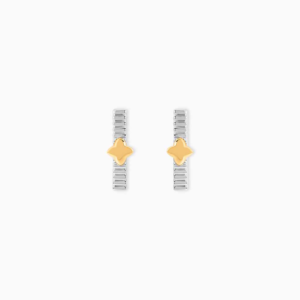 Boucles D'Oreilles Puces Or Jaune Argent Blanc - Puces Femme | Marc Orian