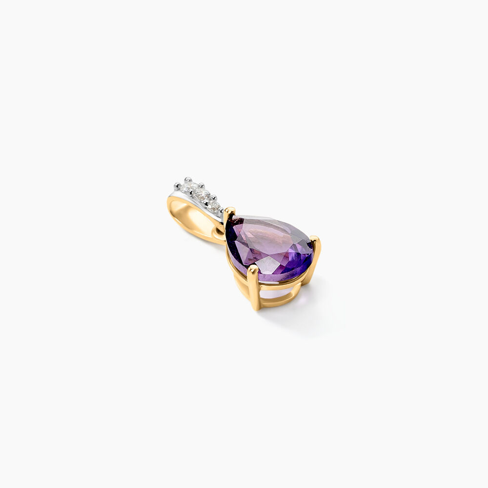 Pendentif Gorgel Or Jaune Am&eacute;thyste Oxyde De Zirconium - Pendentifs Femme | Marc Orian
