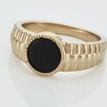 Chevali&egrave;re Plaqu&eacute; Or Jaune Haakon Onyx - Chevali&egrave;res Homme | Marc Orian