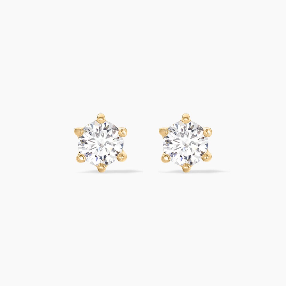 Boucles D'oreilles Puces Yléna Plaqué Or Jaune Oxyde De Zirconium - Puces Femme | Marc Orian