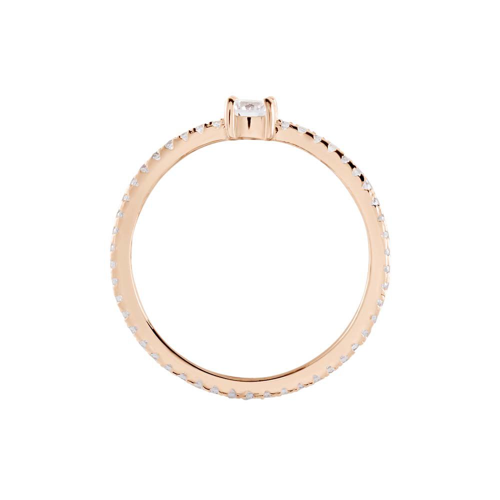 Bague Solitaire Ursi Argent Rose Oxyde De Zirconium - Solitaires Femme | Marc Orian