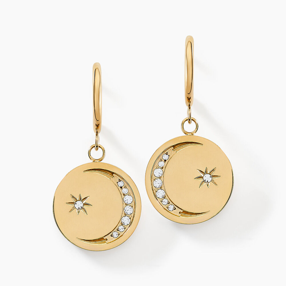 Créoles Acier Doré Cristal - Créoles Femme | Marc Orian