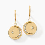 Cr&eacute;oles Acier Dor&eacute; Cristal - Boucles d'oreilles pampille Femme | Marc Orian