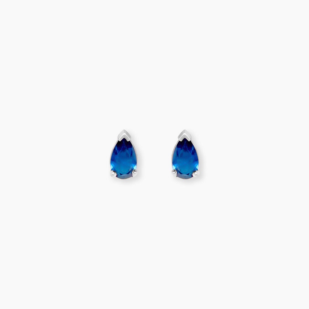 Boucles D'Oreilles Puces Ma&euml;llys Argent Blanc Oxyde De Zirconium - Puces Femme | Marc Orian