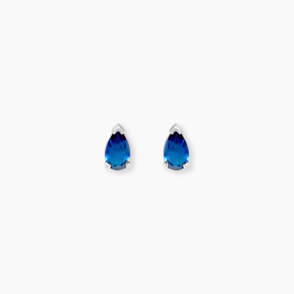 Boucles D'Oreilles Puces Ma&euml;llys Argent Blanc Oxyde De Zirconium - Puces Femme | Marc Orian