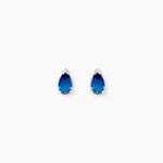 Boucles D'Oreilles Puces Ma&euml;llys Argent Blanc Oxyde De Zirconium - Puces Femme | Marc Orian