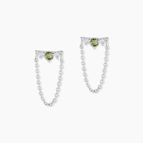 Bijoux D'oreilles Desert Argent Blanc Oxyde De Zirconium - Piercings d'oreilles Femme | Marc Orian