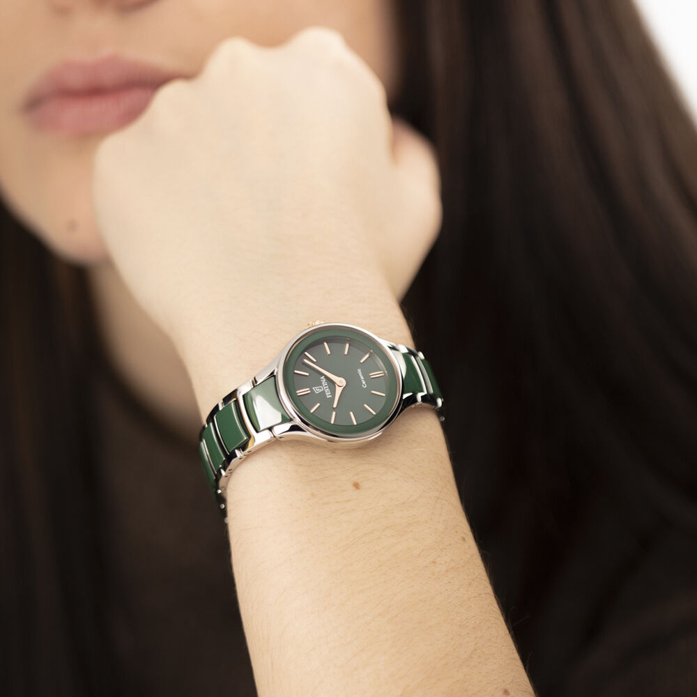 Montre Festina Ceramic Bimatiere Vert - Montres &eacute;tanches Femme | Marc Orian
