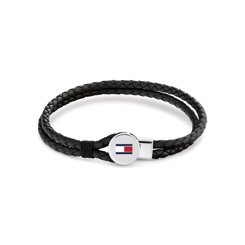 Bracelet Tommy Hilfiger Bruce Cuir De Veau Noir - Bracelets cuir Homme | Marc Orian