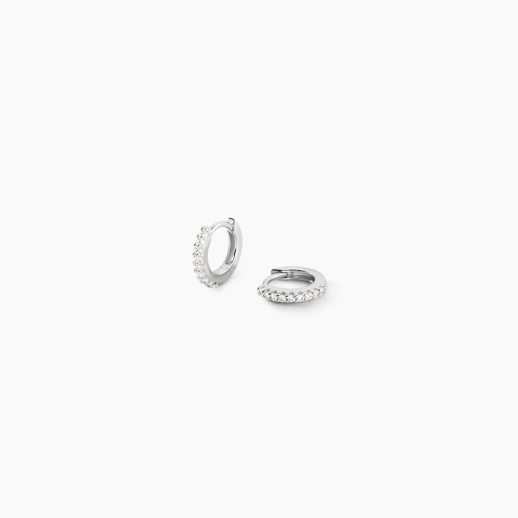 Cr&eacute;oles Karlene Argent Blanc Oxyde De Zirconium - Cr&eacute;oles Femme | Marc Orian