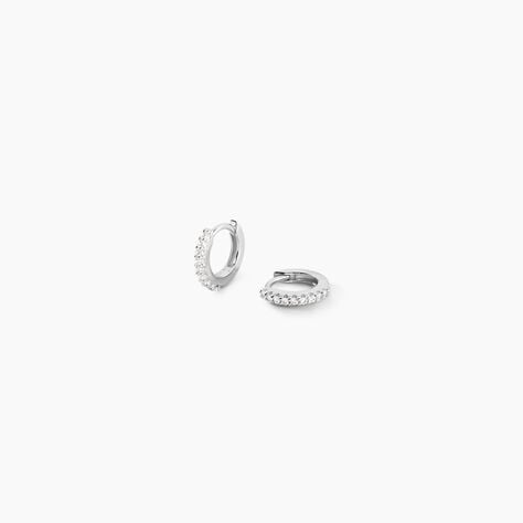 Cr&eacute;oles Karlene Argent Blanc Oxyde De Zirconium - Cr&eacute;oles Femme | Marc Orian